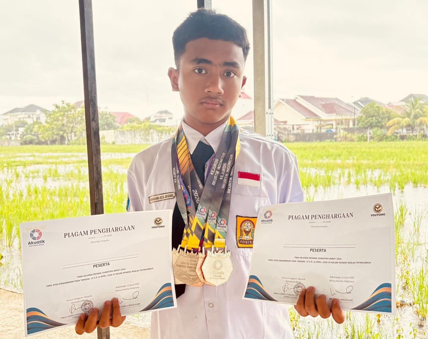 Selamat kepada  Muhammad Ozil Gerian,  juara d kejurda renang. Juara yg d dapat:
Perak: 100 kupu - 200 kupu - 400 ganti 
Perunggu: 400 bebas - 200 bebas 👏🏻